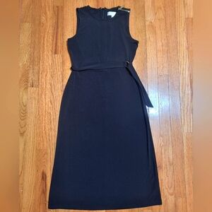 Michael Kors black dress with zippers and belt, women's XS